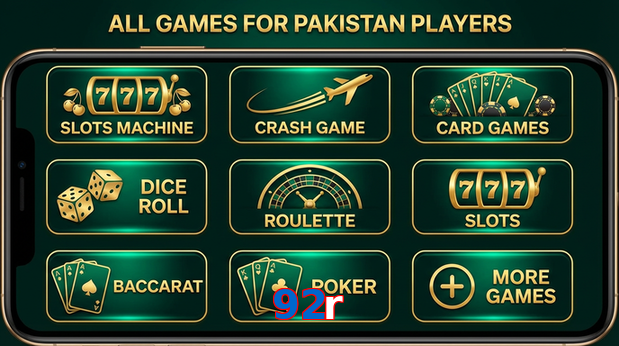 Main screen of 92R games page for PK players